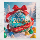 Feestelijke nieuwjaarsvakantie 2026 wijn etiket (Enkel label)