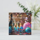 Feestelijke Nieuwjaarsviering - aanpasbare tekst Feestdagenkaart (Staand voorkant)