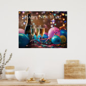 Feestelijke Nieuwjaarsviering - aanpasbare tekst Poster (Keuken)