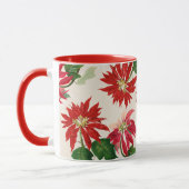 Feestelijke Noel Poinsettia Floral Mok (Links)