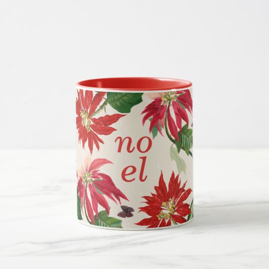 Feestelijke Noel Poinsettia Floral Mok (Midden)