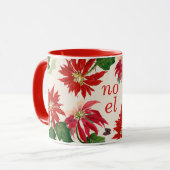 Feestelijke Noel Poinsettia Floral Mok (Voorkant links)