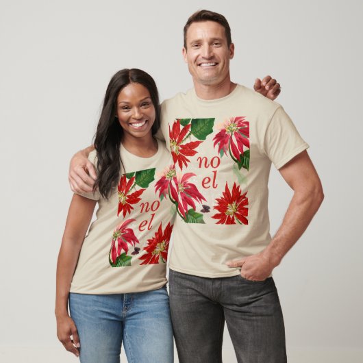 Feestelijke Noel Poinsettia Floral T-shirt (Unisex)