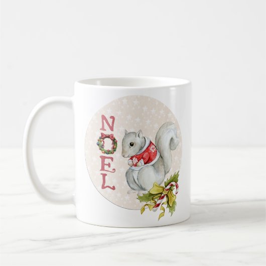 Feestelijke Noel Squirrel Koffiemok (Links)