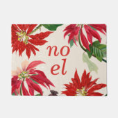 Feestelijke Noel Waterverf Poinsettia Floral Deurmat (Voorkant)