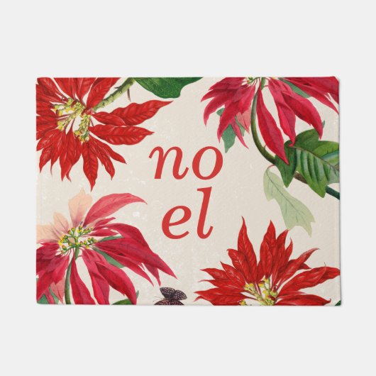 Feestelijke Noel Waterverf Poinsettia Floral Deurmat (Voorkant)