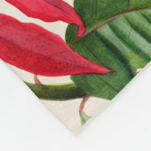 Feestelijke Noel Waterverf Poinsettia Floral Fleece Deken (Hoek)