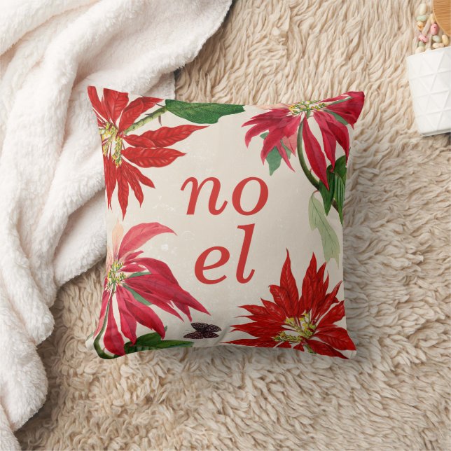Feestelijke Noel Waterverf Poinsettia Floral Kussen (Deken)