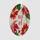 Feestelijke Noel Waterverf Poinsettia Floral Ornament (voorkant)