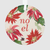 Feestelijke Noel Waterverf Poinsettia Floral Ornament (achterkant)