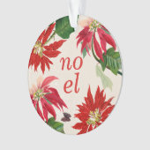 Feestelijke Noel Waterverf Poinsettia Floral Ornament (voorkant)