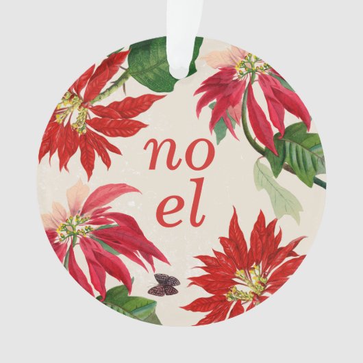 Feestelijke Noel Waterverf Poinsettia Floral Ornament (voorkant)
