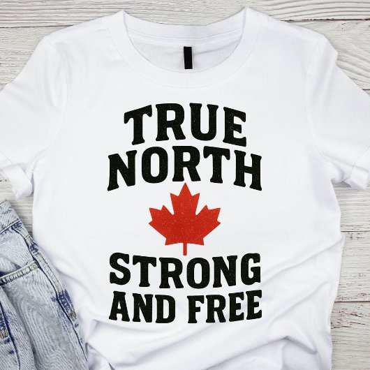 Feestelijke Noord-Sterke en Vrije Canada Dag T-shirt
