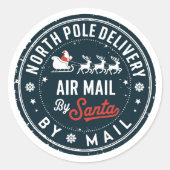 Feestelijke Noordpool bezorgvakantie Ronde Sticker (Voorkant)