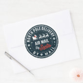 Feestelijke Noordpool bezorgvakantie Ronde Sticker (Envelop)