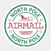 Feestelijke Noordpool luchtpost Ronde Sticker (Voorkant)