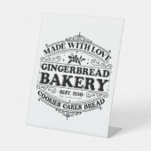 feestelijke Noordpool peperkoek bakkerij Reclamebord Met Voetstuk (Voorkant)