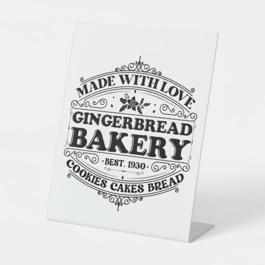 feestelijke Noordpool peperkoek bakkerij Reclamebord Met Voetstuk (Voorkant)