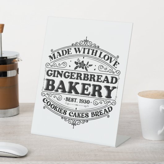 feestelijke Noordpool peperkoek bakkerij Reclamebord Met Voetstuk (Insitu)