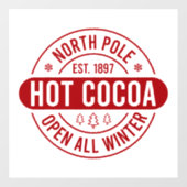 Feestelijke Noordpool warme cacao Raamsticker (Vel)