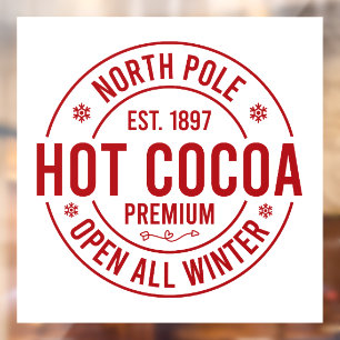 Feestelijke Noordpool warme cacao Raamsticker