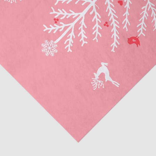 feestelijke noordse kerstboom - roze roze tissuepapier (Detail)