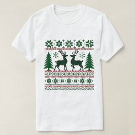 Feestelijke Noordse rendierpatroon Mannen Kerstmis T-shirt