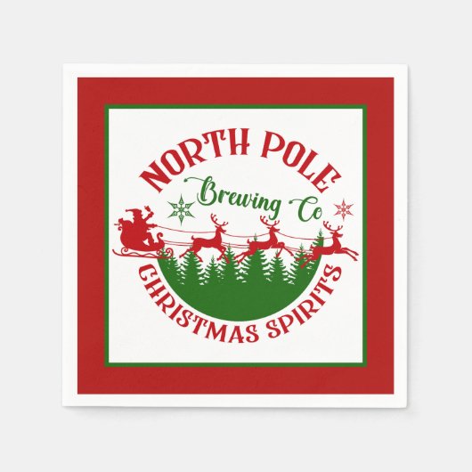Feestelijke North Pole Brewing Company Servet (Voorkant)
