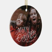 Feestelijke nostalgie Vrolijk Kerstfeest Keramisch Ornament (Rechts)