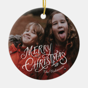 Feestelijke nostalgie Vrolijk Kerstfeest Keramisch Ornament