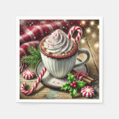 Feestelijke nostalgische Minty Mocha Coffee Mok Dé Servet (Voorkant)