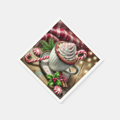 Feestelijke nostalgische Minty Mocha Coffee Mok Dé Servet (Hoek)