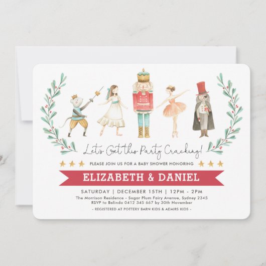 Feestelijke Notenkraker Baby shower Kerstvakantie Kaart (Voorkant)