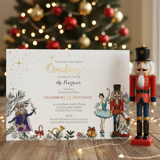 Feestelijke Notenkraker Ballet Kerstfeest Party Wi Folie Uitnodiging