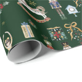 Feestelijke  Notenkraker Ballet Vrolijk Kerstfeest Cadeaupapier (Rol Hoek)