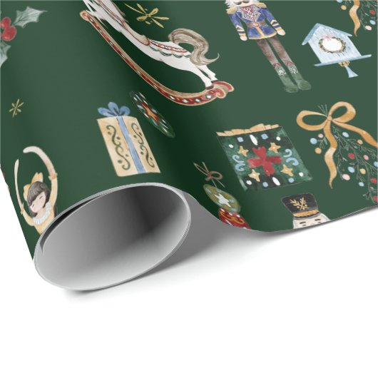 Feestelijke  Notenkraker Ballet Vrolijk Kerstfeest Cadeaupapier (Rol Hoek)