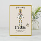 Feestelijke Notenkraker Elegant Neutraal Kerstfees Kaart (Staand voorkant)