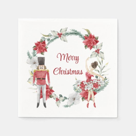 Feestelijke notenkraker elegante kerst servet (Voorkant)