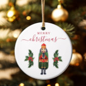 Feestelijke Notenkraker Foto Kerstmis Keramisch Ornament