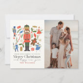 Feestelijke Notenkraker Karakters Kerstmis Foto Feestdagenkaart (Voorkant)