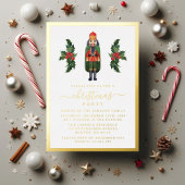 Feestelijke Notenkraker Kerstfeest Goud Folie Uitnodiging
