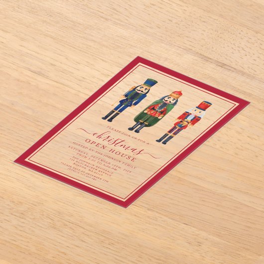 Feestelijke Notenkraker Kerstfeest Open Huis Acryl Uitnodigingen (Laagn)