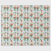 Feestelijke Notenkraker & Kerstgroen Cadeaupapier (Vlak)