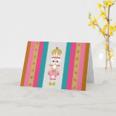 Feestelijke Notenkraker Kerstmis Kaart (Gele Bloem)