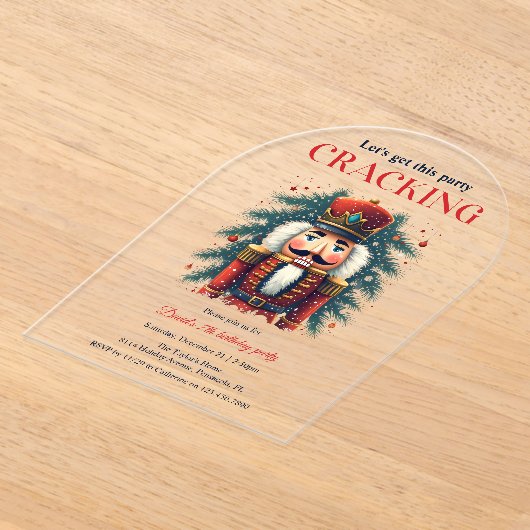 Feestelijke notenkraker kraken thema verjaardagsfe acryl uitnodigingen (Laagn)