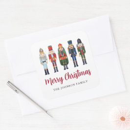 Feestelijke Notenkraker Prettig Kerstfeest Vierkante Sticker