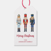 Feestelijke Notenkraker Script Prettig Kerstfeest Cadeaulabel (Voorkant)