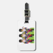 Feestelijke Notenkraker Soldiers met Candy Canes Bagagelabel (Voorkant verticaal)