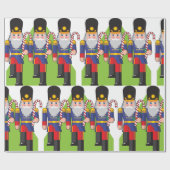 Feestelijke Notenkraker Soldiers met Candy Canes Cadeaupapier (Vlak)