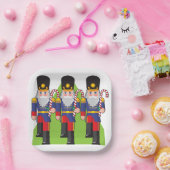 Feestelijke Notenkraker Soldiers met Candy Canes Papieren Bordje (Feest)